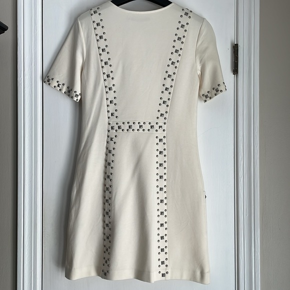 NWT Trina Turk Naomi Ivory Ponte Knit Studded Shift Dress 2 - Picture 4 of 9